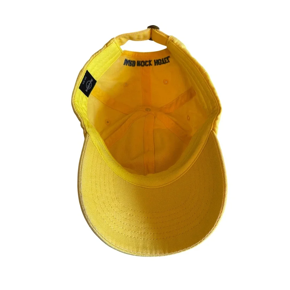 Hard Rock Hat Yellow Riviera Maya Guitar Logo Embroidered Adjustable Dad Cap